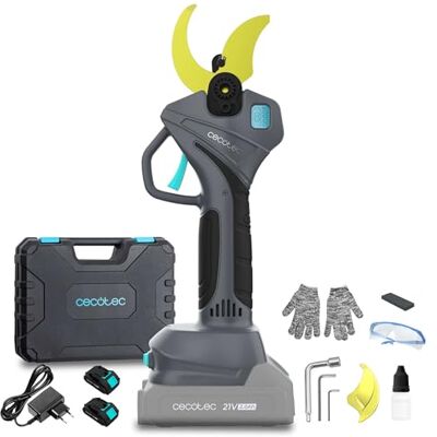 Cecotec Sécateur Électrique TitanCut 5000. 2 batteries 21V, moteur sans balais, branches jusqu’à 50 mm, lames avec revêtement en titane, contrôle digital, inclut mallette et accessoires - Publicité Cecotec Sécateur Électrique TitanCut 5000. 2 batteries 21V, moteur sans balais, branches jusqu’à 50 mm, lames avec revêtement en titane, contrôle digital, inclut mallette et accessoires - Publicité