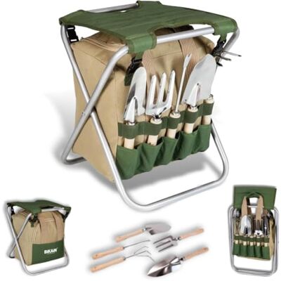 Kit d'outils Bikain avec tabouret, sac et 5 outils de jardin - Publicité Kit d'outils Bikain avec tabouret, sac et 5 outils de jardin - Publicité
