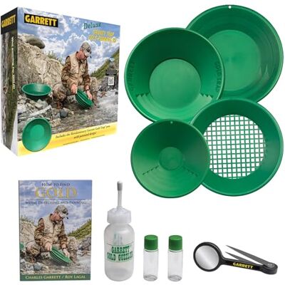 Garrett Metal Detectors Garrett Kit de poêle dorée de Luxe - Publicité Garrett Metal Detectors Garrett Kit de poêle dorée de Luxe - Publicité