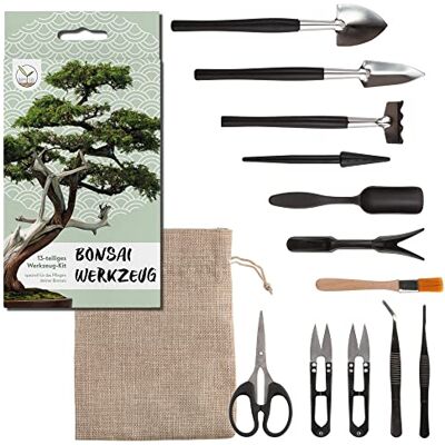 Happyseed - Kit d’outils Bonsai 13 pièces - Étui - Ensemble d’outils - Publicité Happyseed - Kit d’outils Bonsai 13 pièces - Étui - Ensemble d’outils - Publicité