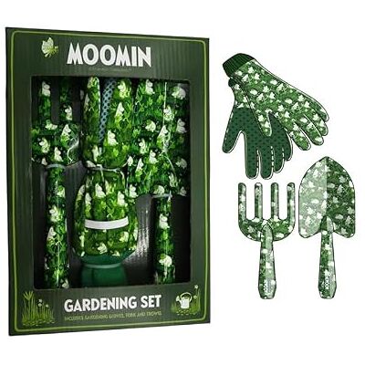 Puckator Moomin Coffret cadeau 3 pièces avec truelle, fourchette et gants de jardinage - Publicité Puckator Moomin Coffret cadeau 3 pièces avec truelle, fourchette et gants de jardinage - Publicité