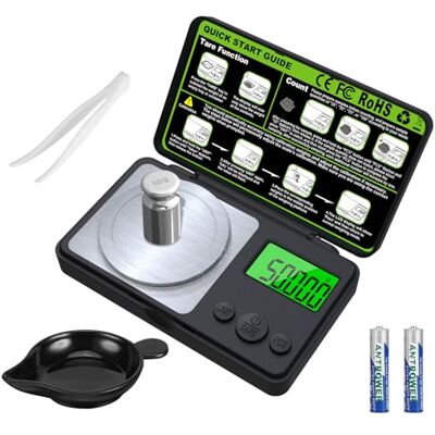 Sprifityy Balance de Précision, balance milligramme haute précision 50g/0,001g, avec Affichage à LCD, pour peser les poudres, bijoux, médicaments, avec poids étalon, pinces, plateau et pelle - Publicité Sprifityy Balance de Précision, balance milligramme haute précision 50g/0,001g, avec Affichage à LCD, pour peser les poudres, bijoux, médicaments, avec poids étalon, pinces, plateau et pelle - Publicité
