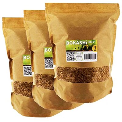 MOUTTA Lot de 3 sacs de 1 kg pour Bokashi & Composteur, accélérateur/activateur haute fermentation biologique EM-1® - Publicité MOUTTA Lot de 3 sacs de 1 kg pour Bokashi & Composteur, accélérateur/activateur haute fermentation biologique EM-1® - Publicité
