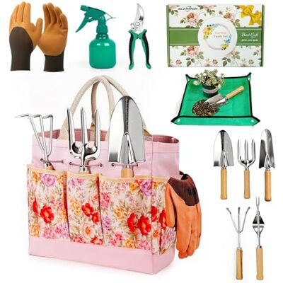 SLARMOR Kit de Jardinage Robuste 10 pièces en Acier Inoxydable avec sécateur Gants et Sac de Rangement idéal pour Femmes et Hommes Un Cadeau Parfait pour Les jardiniers - Publicité SLARMOR Kit de Jardinage Robuste 10 pièces en Acier Inoxydable avec sécateur Gants et Sac de Rangement idéal pour Femmes et Hommes Un Cadeau Parfait pour Les jardiniers - Publicité