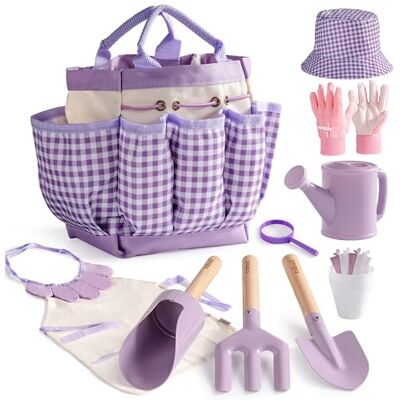 ROBUD Ensemble d'outils de jardinage pour enfant, 18 pièces pour Kit d'outils de jardin avec arrosoir, fourchette et pelle de jardin, pelle cylindrique, gants, tablier, chapeau - Publicité ROBUD Ensemble d'outils de jardinage pour enfant, 18 pièces pour Kit d'outils de jardin avec arrosoir, fourchette et pelle de jardin, pelle cylindrique, gants, tablier, chapeau - Publicité