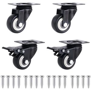 YOYEAH Lot de 4 roulettes de meuble de 40 mm Roulettes en caoutchouc pour charges lourdes avec frein Charge maximale : 50 kg (par rouleau) Rotation à 360 ° Avec vis - Publicité YOYEAH Lot de 4 roulettes de meuble de 40 mm Roulettes en caoutchouc pour charges lourdes avec frein Charge maximale : 50 kg (par rouleau) Rotation à 360 ° Avec vis - Publicité