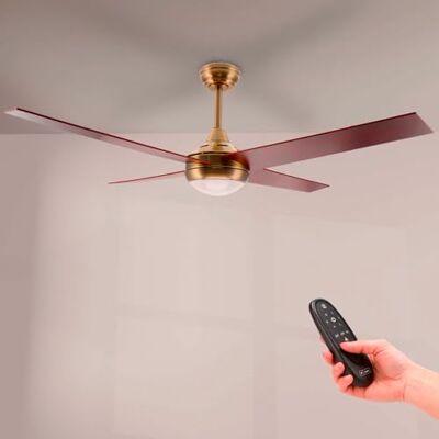 M mimotec Ventilateur de plafond avec lumière Led Easymal cuir/noyer 55W, télécommande, Faible consommation, moteur DC 27W+Lumière Led 18W, 6 vitesses,Silencieux,4 Pales, hiver-été, minuterie. Publicité M mimotec Ventilateur de plafond avec lumière Led Easymal cuir/noyer 55W, télécommande, Faible consommation, moteur DC 27W+Lumière Led 18W, 6 vitesses,Silencieux,4 Pales, hiver-été, minuterie. Publicité