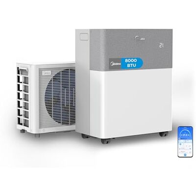 Midea Portasplit Climatiseur mobile à refroidissement uniquement, A++, 8000 BTU 2, 3 kW, pour pièces jusqu'à 28 m²/70 m³, seulement 38 dB(A) en mode silencieux - Publicité Midea Portasplit Climatiseur mobile à refroidissement uniquement, A++, 8000 BTU 2, 3 kW, pour pièces jusqu'à 28 m²/70 m³, seulement 38 dB(A) en mode silencieux - Publicité