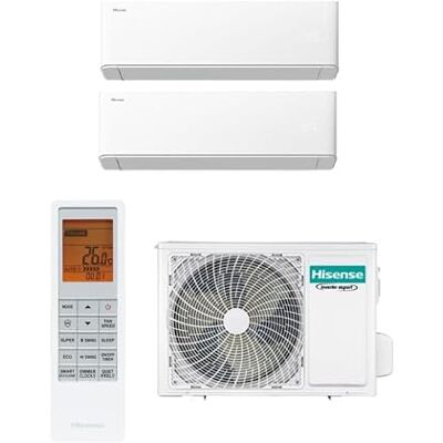 Hisense Uni Air Climatisation Dual Split 2AMW42U4RGC 9000+12000 Btu, R32, Inverter, Self-Cleaning, Minuteur, Oscillation automatique, WiFi, Nouveau Modèle 2025, A++/A++ - Publicité Hisense Uni Air Climatisation Dual Split 2AMW42U4RGC 9000+12000 Btu, R32, Inverter, Self-Cleaning, Minuteur, Oscillation automatique, WiFi, Nouveau Modèle 2025, A++/A++ - Publicité