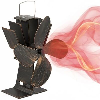Relaxdays Ventilateur Ouvert sans Courant, sans Bruit, cheminée et Fours, la Chaleur, 4 Lames, pour cheminée, Bronze - Publicité Relaxdays Ventilateur Ouvert sans Courant, sans Bruit, cheminée et Fours, la Chaleur, 4 Lames, pour cheminée, Bronze - Publicité