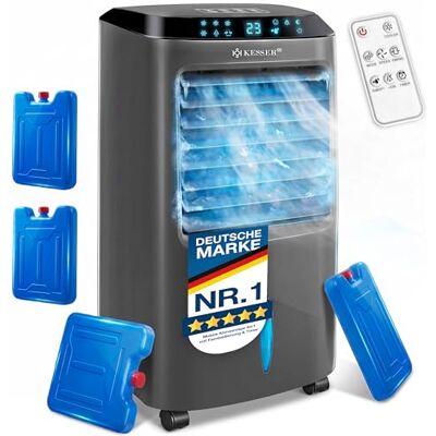 KESSER ® Climatiseur mobile 4 en 1 – Refroidisseur d'air avec télécommande et minuterie, réservoir d'eau de 10 L, ionisateur et humidificateur, ventilateur climatiseur sans tuyau d'évacuation, 3 - Publicité KESSER ® Climatiseur mobile 4 en 1 – Refroidisseur d'air avec télécommande et minuterie, réservoir d'eau de 10 L, ionisateur et humidificateur, ventilateur climatiseur sans tuyau d'évacuation, 3 - Publicité