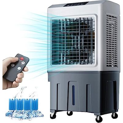CRUSIO Ventilateur Refroidisseur D'air Évaporatif Commercial, Humidificateur Industriel, Climatiseur 3 en 1 200W, Grand Réservoir D'eau 50L, Refroidisseurs D'air pour la Maison, Refroidir Jusqu'à 50 M² (Col - Publicité CRUSIO Ventilateur Refroidisseur D'air Évaporatif Commercial, Humidificateur Industriel, Climatiseur 3 en 1 200W, Grand Réservoir D'eau 50L, Refroidisseurs D'air pour la Maison, Refroidir Jusqu'à 50 M² (Col - Publicité