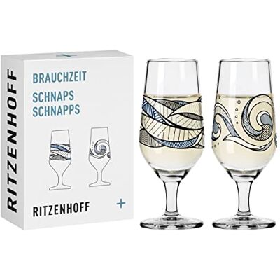 Ritzenhoff Ensemble de Verres à Shot avec Motif Bleu et Gris - Verrerie - Publicité Ritzenhoff Ensemble de Verres à Shot avec Motif Bleu et Gris - Verrerie - Publicité