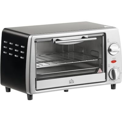 HOMCOM Mini Four Électrique 10L avec 1 Grille 1 Plateau 36,5x26x22cm Argent Température Réglable de 100°C à 230°C, Minuteur 60 Min - Publicité HOMCOM Mini Four Électrique 10L avec 1 Grille 1 Plateau 36,5x26x22cm Argent Température Réglable de 100°C à 230°C, Minuteur 60 Min - Publicité