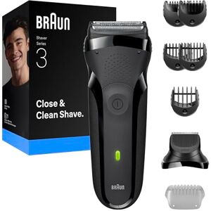 Braun Rasoir électrique série 3, 3 lames flexibles, accessoire tondeuse à barbe, + 5 peignes, rasoir sec pour homme, conçu en Allemagne, 300BT, gris - Publicité Braun Rasoir électrique série 3, 3 lames flexibles, accessoire tondeuse à barbe, + 5 peignes, rasoir sec pour homme, conçu en Allemagne, 300BT, gris - Publicité