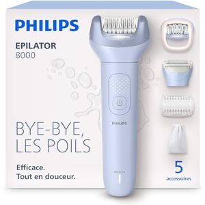 PHILIPS Épilateur série 8000 – épilateur électrique sans fil, utilisation sur peau sèche ou humide, épilation des jambes et du corps, avec ProGuide, 5 accessoires, autonomie 60 min, modèle BRE709/00 - Publicité PHILIPS Épilateur série 8000 – épilateur électrique sans fil, utilisation sur peau sèche ou humide, épilation des jambes et du corps, avec ProGuide, 5 accessoires, autonomie 60 min, modèle BRE709/00 - Publicité