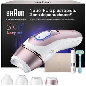 Braun Epilateur Lumiere Pulsee Intelligent Skin i·expert PL7442, Blanc et Rose – Alternative au Laser à Domicile, Filaire, avec Pochette, Rasoir Gillette Venus, 4 Têtes, Connecté à L’Application - Publicité Braun Epilateur Lumiere Pulsee Intelligent Skin i·expert PL7442, Blanc et Rose – Alternative au Laser à Domicile, Filaire, avec Pochette, Rasoir Gillette Venus, 4 Têtes, Connecté à L’Application - Publicité