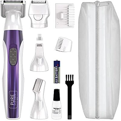 Wahl Épilateur visage et corps, éclat pur, rasoir pour femme, tondeuse à batterie 4 en 1, épilation sur tout le corps, tondeuse bikini, élimine les poils du visage, aisselles, jambes, rasoir indolore - Publicité Wahl Épilateur visage et corps, éclat pur, rasoir pour femme, tondeuse à batterie 4 en 1, épilation sur tout le corps, tondeuse bikini, élimine les poils du visage, aisselles, jambes, rasoir indolore - Publicité