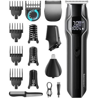 kensen Tondeuse Tout-En-Un 16 accessoires pour corps, barbe et cheveux 2 velocità 210 Mins d'Autonomie Tondeuse Multifonction Homme 100% Étanche, 19Hauteurs de Coupe(1/2/3/4/5/6/9/12mm) - Publicité kensen Tondeuse Tout-En-Un 16 accessoires pour corps, barbe et cheveux 2 velocità 210 Mins d'Autonomie Tondeuse Multifonction Homme 100% Étanche, 19Hauteurs de Coupe(1/2/3/4/5/6/9/12mm) - Publicité
