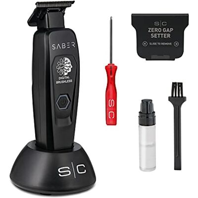 STYLECRAFT Tondeuse à Cheveux Professionnelle Homme Saber by Gamma Più, Trimmer avec Moteur Brushless 180 Minutes d'autonomie sans fil, Lame Réglable 0 Gap, Corps en Métal (Noir) - Publicité STYLECRAFT Tondeuse à Cheveux Professionnelle Homme Saber by Gamma Più, Trimmer avec Moteur Brushless 180 Minutes d'autonomie sans fil, Lame Réglable 0 Gap, Corps en Métal (Noir) - Publicité