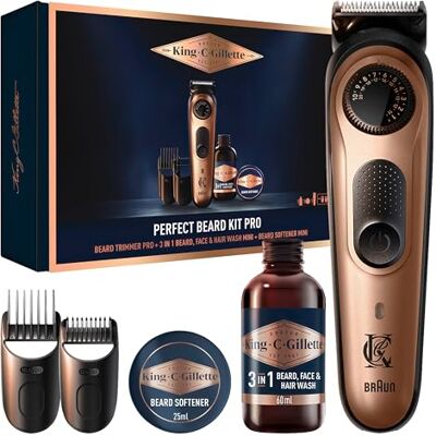 King C. Gillette Kit Barbe Homme, Tondeuse Electrique et 2 Soins Visage - Publicité King C. Gillette Kit Barbe Homme, Tondeuse Electrique et 2 Soins Visage - Publicité
