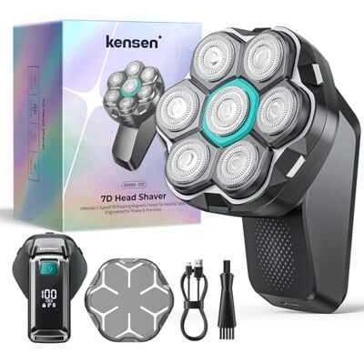 kensen Rasoir Tete Chauve Homme 7D Rasoir Electriques Hommes 100 Mins d'Autonomie Tondeuse Crane Chauve IPX6 Étanche Sec & Humide Rasoir Crane Homme Chauve avec Écran LED,USB-C,8100 & 8500 tr/min - Publicité kensen Rasoir Tete Chauve Homme 7D Rasoir Electriques Hommes 100 Mins d'Autonomie Tondeuse Crane Chauve IPX6 Étanche Sec & Humide Rasoir Crane Homme Chauve avec Écran LED,USB-C,8100 & 8500 tr/min - Publicité