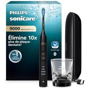 PHILIPS Sonicare DiamondClean 9000 Brosse à dents électrique avec application, capteur de pression, 4 modes de brossage, 3 niveaux d'intensité, verre de charge, coffret voyage USB, noir, HX9911/09 - Publicité PHILIPS Sonicare DiamondClean 9000 Brosse à dents électrique avec application, capteur de pression, 4 modes de brossage, 3 niveaux d'intensité, verre de charge, coffret voyage USB, noir, HX9911/09 - Publicité