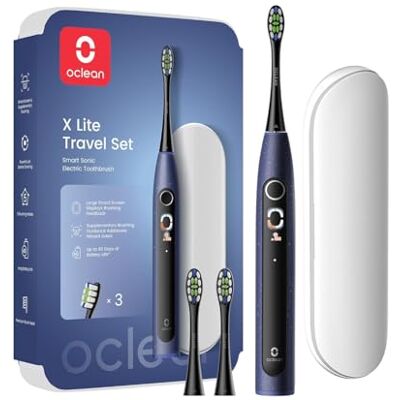 SAMURAI TEC Oclean X Lite Brosse à dents électrique sonique intelligente Grand 8 zones Sans app 5 Durée 40 IPX7 Supporte 3 têtes de rechange — Écran - Publicité SAMURAI TEC Oclean X Lite Brosse à dents électrique sonique intelligente Grand 8 zones Sans app 5 Durée 40 IPX7 Supporte 3 têtes de rechange — Écran - Publicité