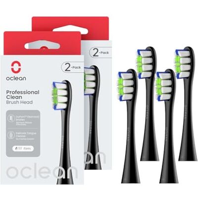 Oclean Lot de 4 têtes de brosse à dents électriques avec poils DuPont Pour brosse à dents électrique En forme de W Pour brosse à dents sonique Noir - Publicité Oclean Lot de 4 têtes de brosse à dents électriques avec poils DuPont Pour brosse à dents électrique En forme de W Pour brosse à dents sonique Noir - Publicité