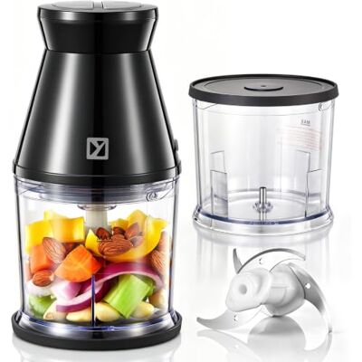 Yabano Mini Hachoir Électrique 260W avec 2 Bols 500ml Mixeur Cuisine 4 lames inox, 2 vitesses, tapis antidérapant, coupe oignon & robot purée bébé pour herbes, viande, ail et noix - Publicité Yabano Mini Hachoir Électrique 260W avec 2 Bols 500ml Mixeur Cuisine 4 lames inox, 2 vitesses, tapis antidérapant, coupe oignon & robot purée bébé pour herbes, viande, ail et noix - Publicité
