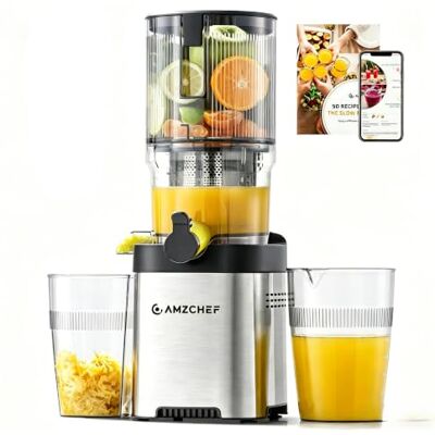 AMZCHEF Extracteur de Jus Fruits et Légumes, Goulotte 130mm Fruits Entiers - Publicité AMZCHEF Extracteur de Jus Fruits et Légumes, Goulotte 130mm Fruits Entiers - Publicité