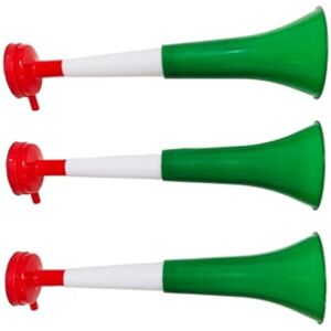 Pandiui23 Trompettes Vuvuzela à deux corps. Accessoire pour le football et les célébrations sportives. Klaxon d'air bruyant pour l'animation. Idéal pour le transport (3 produits, Italie) - Publicité Pandiui23 Trompettes Vuvuzela à deux corps. Accessoire pour le football et les célébrations sportives. Klaxon d'air bruyant pour l'animation. Idéal pour le transport (3 produits, Italie) - Publicité