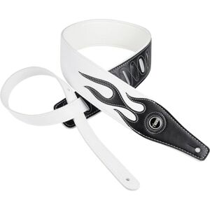 YUEKO Sangle de guitare pour guitare électrique/basse motif flamme, Flammes blanches et noires, Verstellbare Länge - Publicité YUEKO Sangle de guitare pour guitare électrique/basse motif flamme, Flammes blanches et noires, Verstellbare Länge - Publicité