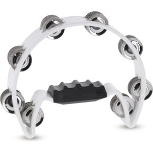 GEWA Tambourin Demi lune 16 paires de cymbalettes chromées Double rangée couleur blanc - Publicité GEWA Tambourin Demi lune 16 paires de cymbalettes chromées Double rangée couleur blanc - Publicité