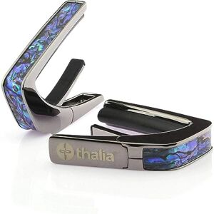 Thalia Exotic Series Capodastre finition chromée noire avec incrustation d'ormeau bleu - Publicité Thalia Exotic Series Capodastre finition chromée noire avec incrustation d'ormeau bleu - Publicité