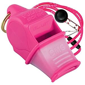 Fox 40 Sifflet Arbitre entraineur FOX40 Sonik CMG Safety + Lanière Rose Fluo - Publicité Fox 40 Sifflet Arbitre entraineur FOX40 Sonik CMG Safety + Lanière Rose Fluo - Publicité