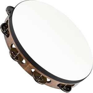Meinl Percussion tAH1WB headed tambourine bois avec cymbalettes en acier inoxydable (1 rangée 25,4 cm (10 ") (noix/marron) - Publicité Meinl Percussion tAH1WB headed tambourine bois avec cymbalettes en acier inoxydable (1 rangée 25,4 cm (10 ") (noix/marron) - Publicité