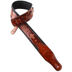 Walker And Williams Sangle de guitare rembourrée avec fleur de lys et chaîne française pour guitares acoustiques, électriques et basses Marron bourbon, Marron bourbon, régulier - Publicité Walker And Williams Sangle de guitare rembourrée avec fleur de lys et chaîne française pour guitares acoustiques, électriques et basses Marron bourbon, Marron bourbon, régulier - Publicité