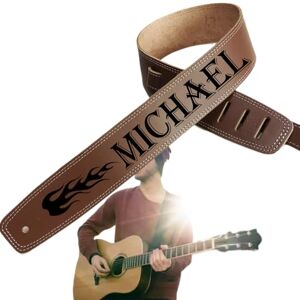 HDLOVE Sangle De Guitare Double Face Personnalisée, Sangle D'instrument En Cuir Noir Et Marron Réglable, Sangle De Guitare Avant Et Arrière, Cadeau Personnalisé For Guitariste(Brown) - Publicité HDLOVE Sangle De Guitare Double Face Personnalisée, Sangle D'instrument En Cuir Noir Et Marron Réglable, Sangle De Guitare Avant Et Arrière, Cadeau Personnalisé For Guitariste(Brown) - Publicité
