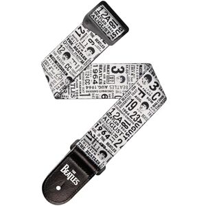 D'Addario Sangle de guitare Beatles 1964 US Tour Ticket Stubs, noir et blanc - Publicité D'Addario Sangle de guitare Beatles 1964 US Tour Ticket Stubs, noir et blanc - Publicité