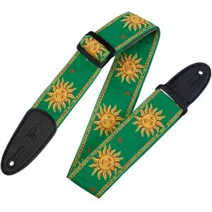 Levy's MPJG-SUN-GRN Sangle de Guitare Jacquard Weave Leather Back & Ends 2" Sun Design Green - Publicité Levy's MPJG-SUN-GRN Sangle de Guitare Jacquard Weave Leather Back & Ends 2" Sun Design Green - Publicité