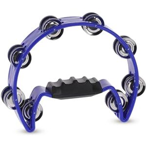 Gewa Tambourin Demi lune 16 paires de cymbalettes chromées Double rangée couleur bleu - Publicité Gewa Tambourin Demi lune 16 paires de cymbalettes chromées Double rangée couleur bleu - Publicité
