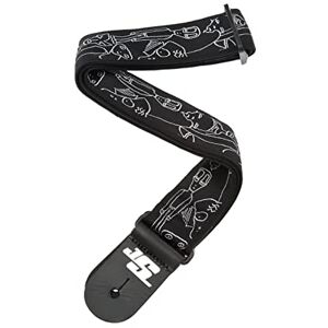 D'Addario Sangle de guitare, Joe Satriani – Design Croquis argentés – Nylon tubulaire de 50 mm de large, réglable de 35" à 59,5", accessoires pour guitare - Publicité D'Addario Sangle de guitare, Joe Satriani – Design Croquis argentés – Nylon tubulaire de 50 mm de large, réglable de 35" à 59,5", accessoires pour guitare - Publicité