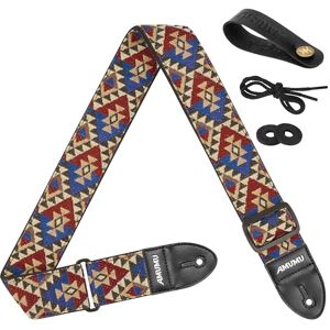 Amumu Sangle de guitare tissée triangulaire Totem de 5,1 cm – Motif géométrique tribal multicolore avec extrémités en cuir végétalien – Pour guitares acoustiques, électriques, basses, réglable de 94 - Publicité Amumu Sangle de guitare tissée triangulaire Totem de 5,1 cm – Motif géométrique tribal multicolore avec extrémités en cuir végétalien – Pour guitares acoustiques, électriques, basses, réglable de 94 - Publicité