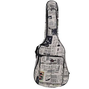 Btuty Housse pour guitare de 104,1 cm, tissu Oxford 600D résistant à l'eau, style journal, sangles rembourrées, housse de transport pour guitare acoustique classique folk de 104,1 cm, blanc/noir, - Publicité Btuty Housse pour guitare de 104,1 cm, tissu Oxford 600D résistant à l'eau, style journal, sangles rembourrées, housse de transport pour guitare acoustique classique folk de 104,1 cm, blanc/noir, - Publicité