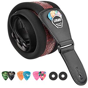 LEKATO Sangle de guitare avec extrémités en cuir véritable Longueur réglable de 45 "à 55" pour guitares basses électriques acoustiques - Publicité LEKATO Sangle de guitare avec extrémités en cuir véritable Longueur réglable de 45 "à 55" pour guitares basses électriques acoustiques - Publicité
