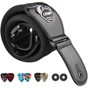 LEKATO Sangle de guitare rembourrée en mousse à mémoire avec extrémités en cuir véritable sangle réglable avec une longueur de 37 "à 47" pour guitares électriques basses - Publicité LEKATO Sangle de guitare rembourrée en mousse à mémoire avec extrémités en cuir véritable sangle réglable avec une longueur de 37 "à 47" pour guitares électriques basses - Publicité