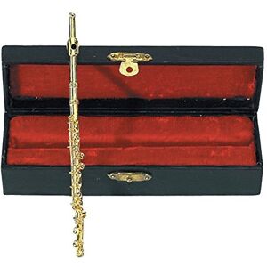 GEWA Instrument miniature Flûte traversière en laiton – Poli couleur or – Longueur env. 15 cm – Instrument décoratif en étui – Cadeau pour amis de la musique - Publicité GEWA Instrument miniature Flûte traversière en laiton – Poli couleur or – Longueur env. 15 cm – Instrument décoratif en étui – Cadeau pour amis de la musique - Publicité