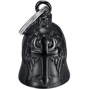 MOCY BELL Clochette Moto Cross Wings Porte-Bonheur Acier Inoxydable Noir - Publicité MOCY BELL Clochette Moto Cross Wings Porte-Bonheur Acier Inoxydable Noir - Publicité