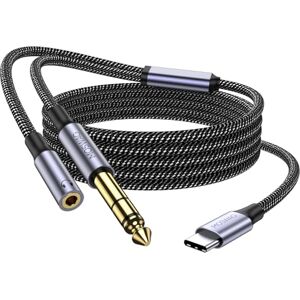 MOSWAG USB C à 6,35 mm TRS 2m, Adaptateur Professionnel USB C à 6.35mm Auxiliaire Audio Stéréo Pour L'audio, L'enregistrement et L'écoute de Google pixel 4XL, Galaxy Note 10 + / S20 + - Publicité MOSWAG USB C à 6,35 mm TRS 2m, Adaptateur Professionnel USB C à 6.35mm Auxiliaire Audio Stéréo Pour L'audio, L'enregistrement et L'écoute de Google pixel 4XL, Galaxy Note 10 + / S20 + - Publicité